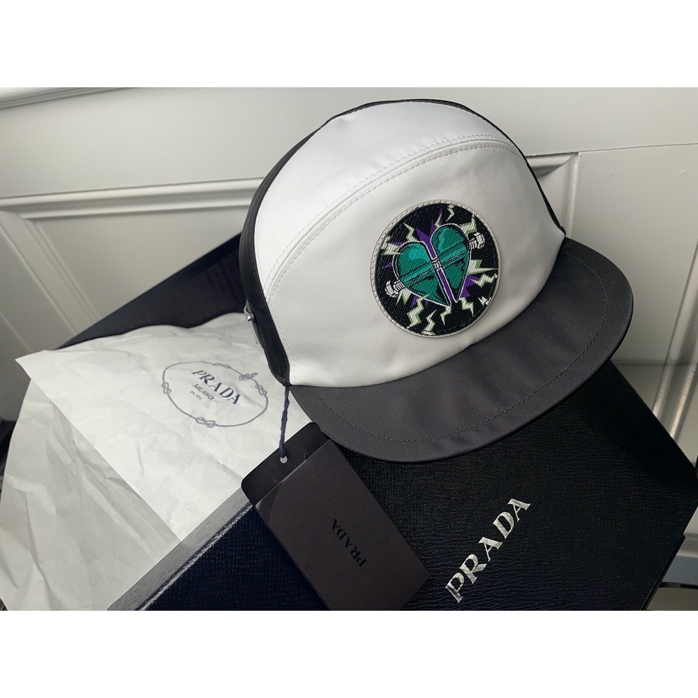 Prada Frankenstein Black‎ Nylon Baseball Cap Hat, 2HC191